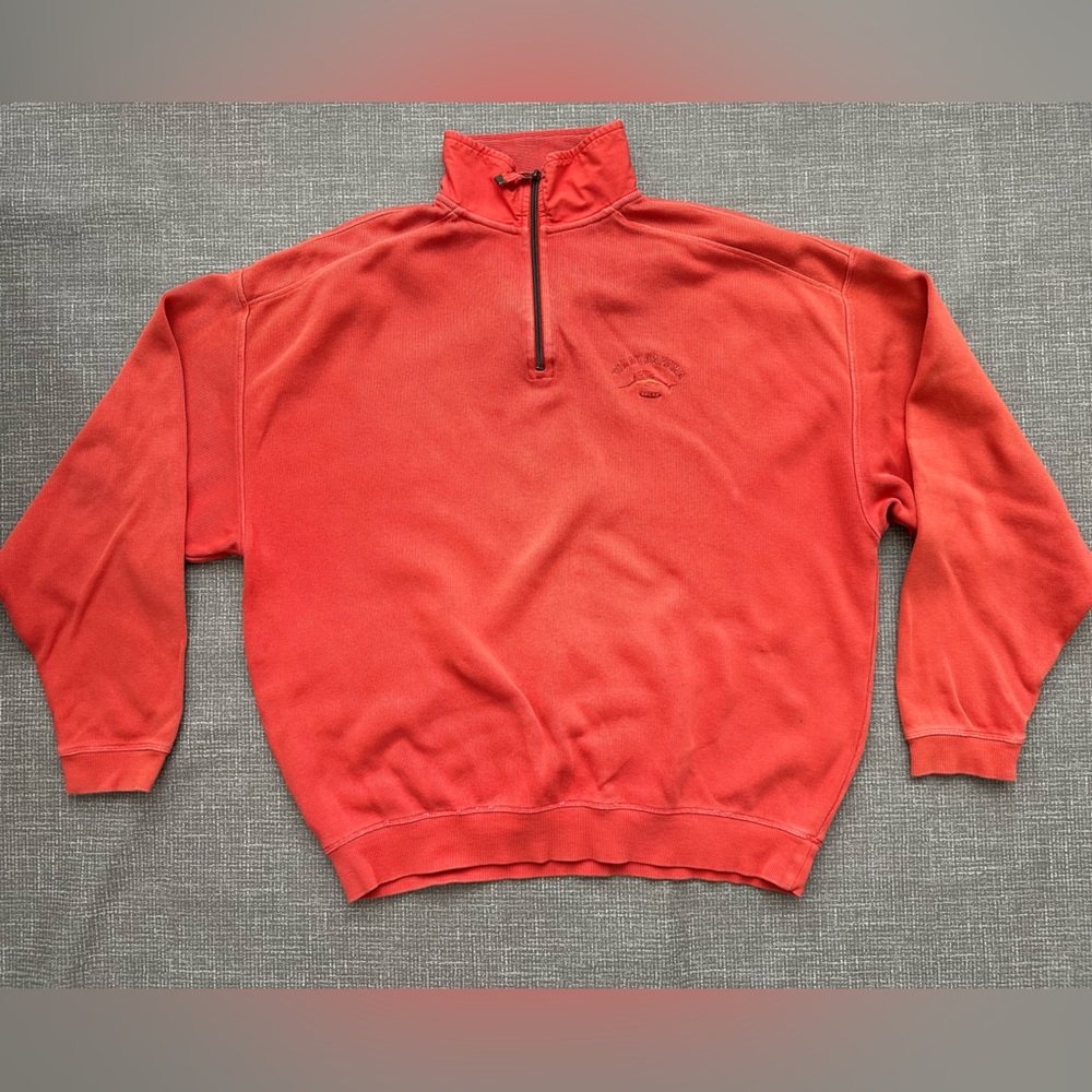 Tommy Bahama Men's Quarter Zip Pullover Sweater Coral Orange Casual‎ Golf Sz XL